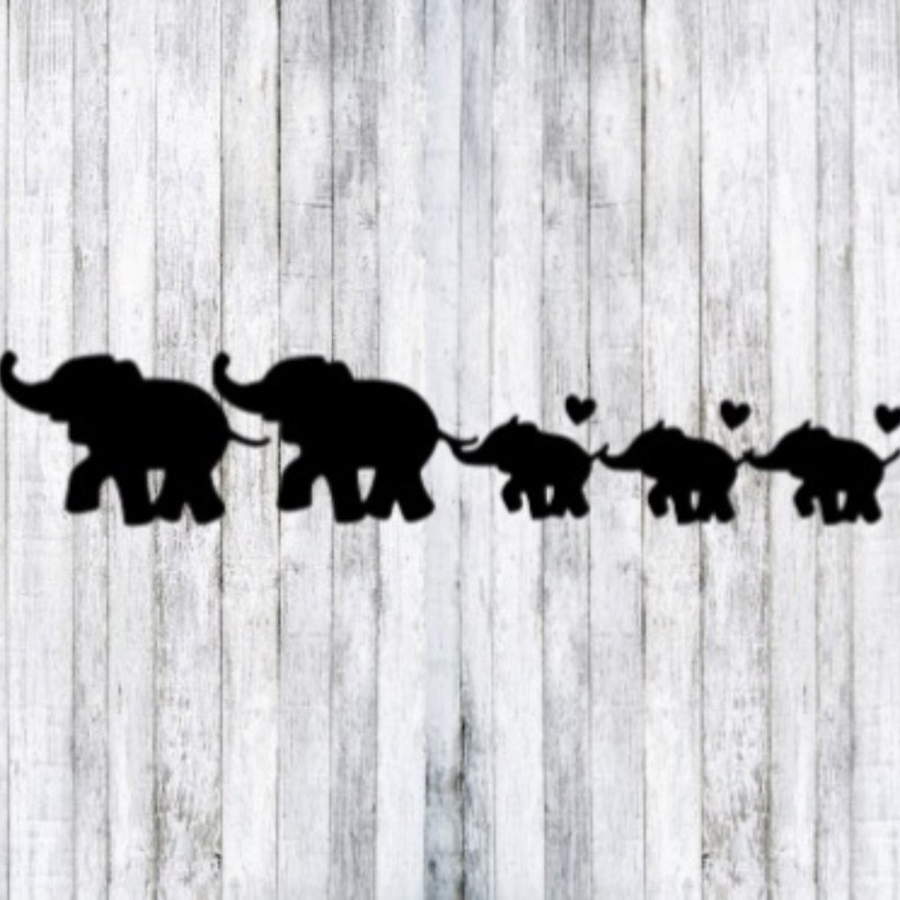 Family of 5 - Elephants Car Window Decals